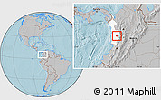 Gray Location Map of Tado, highlighted parent region, hill shading