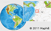 Physical Location Map of Tado, highlighted country