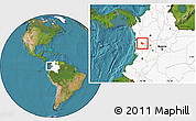 Satellite Location Map of Tado, highlighted country
