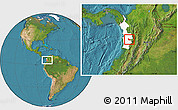 Satellite Location Map of Tado, highlighted parent region