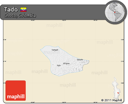 Classic Style Map of Tado, single color outside