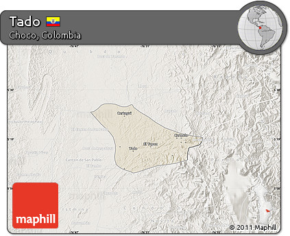 Shaded Relief Map of Tado, lighten