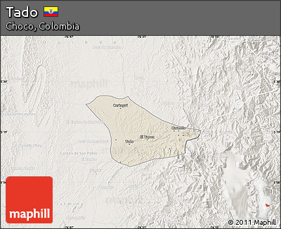 Shaded Relief Map of Tado, lighten