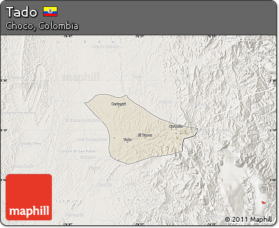 Shaded Relief Map of Tado, lighten
