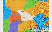 Shaded Relief Map of Tado, political outside