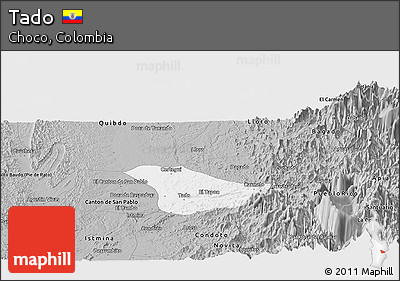 Gray Panoramic Map of Tado