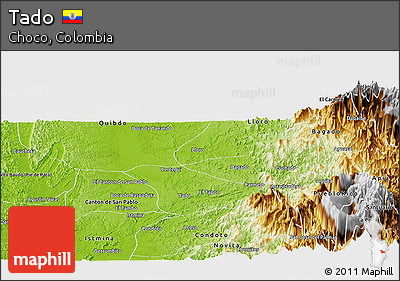 Physical Panoramic Map of Tado