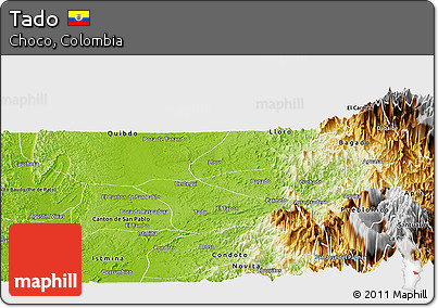 Physical Panoramic Map of Tado