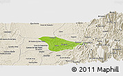 Physical Panoramic Map of Tado, shaded relief outside