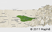 Satellite Panoramic Map of Tado, shaded relief outside