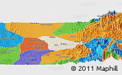 Shaded Relief Panoramic Map of Tado, political outside