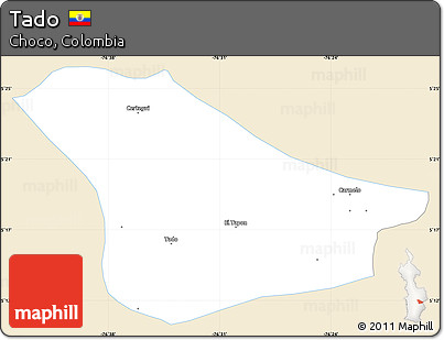 Classic Style Simple Map of Tado, single color outside