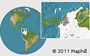 Satellite Location Map of Cerete, highlighted country, highlighted parent region