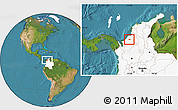 Satellite Location Map of Cerete, highlighted country