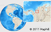 Shaded Relief Location Map of Cerete