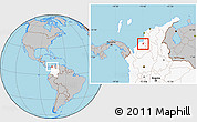 Gray Location Map of Chima, highlighted country
