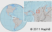 Gray Location Map of Chima, hill shading