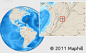 Shaded Relief Location Map of Chia