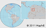 Gray Location Map of Medina, within the entire country