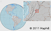 Gray Location Map of Medina, hill shading