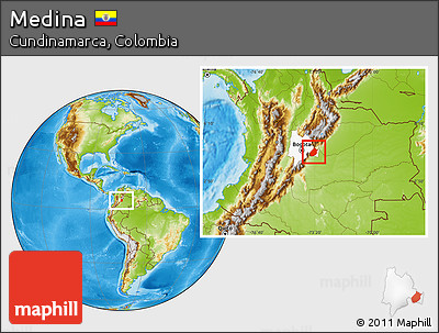 Physical Location Map of Medina, highlighted parent region