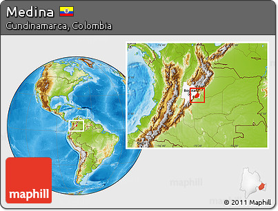 Physical Location Map of Medina, highlighted parent region