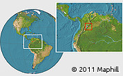 Satellite Location Map of Medina, within the entire country