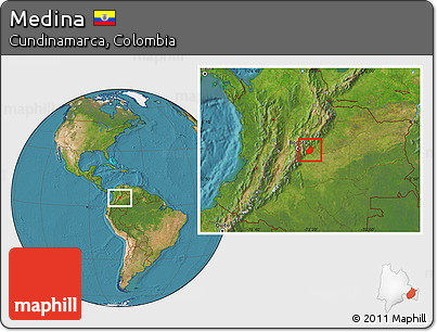 Satellite Location Map of Medina