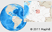 Shaded Relief Location Map of Medina, highlighted country