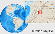 Shaded Relief Location Map of Medina, highlighted parent region