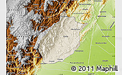 Shaded Relief Map of Medina, physical outside