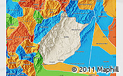 Shaded Relief Map of Medina, political outside