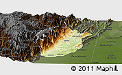 Physical Panoramic Map of Medina, darken
