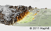 Physical Panoramic Map of Medina, semi-desaturated