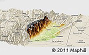 Physical Panoramic Map of Medina, shaded relief outside