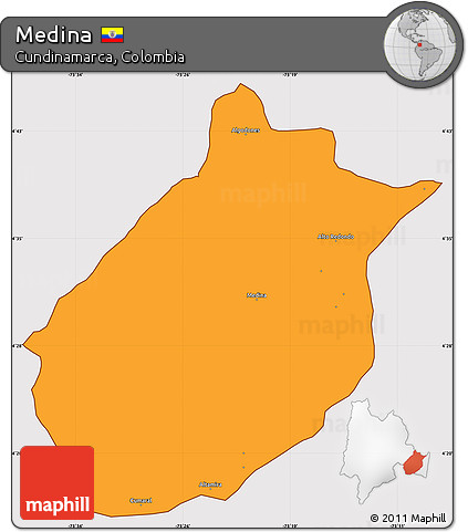 Political Simple Map of Medina, cropped outside