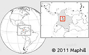 Blank Location Map of Sasaima, highlighted country, within the entire country
