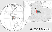 Blank Location Map of Sasaima, highlighted country, highlighted parent region