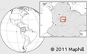 Blank Location Map of Sasaima, highlighted country