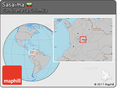 Gray Location Map of Sasaima