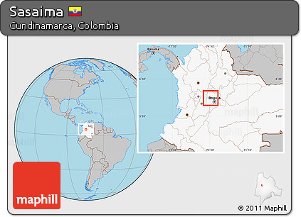 Gray Location Map of Sasaima, highlighted country