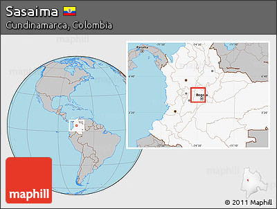 Gray Location Map of Sasaima, highlighted country