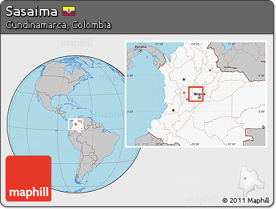 Gray Location Map of Sasaima, highlighted country