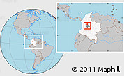 Gray Location Map of Sasaima, highlighted country, highlighted parent region, within the entire country