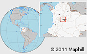 Gray Location Map of Sasaima, highlighted country