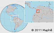 Gray Location Map of Sasaima, highlighted parent region, within the entire country