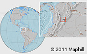 Gray Location Map of Sasaima, hill shading