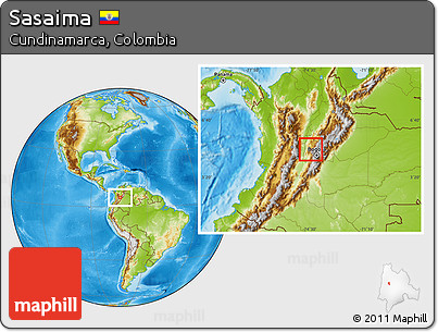 Physical Location Map of Sasaima