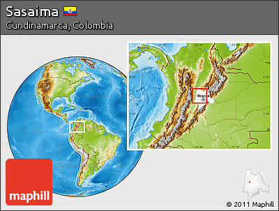 Physical Location Map of Sasaima, highlighted parent region