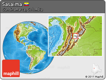 Physical Location Map of Sasaima, highlighted parent region